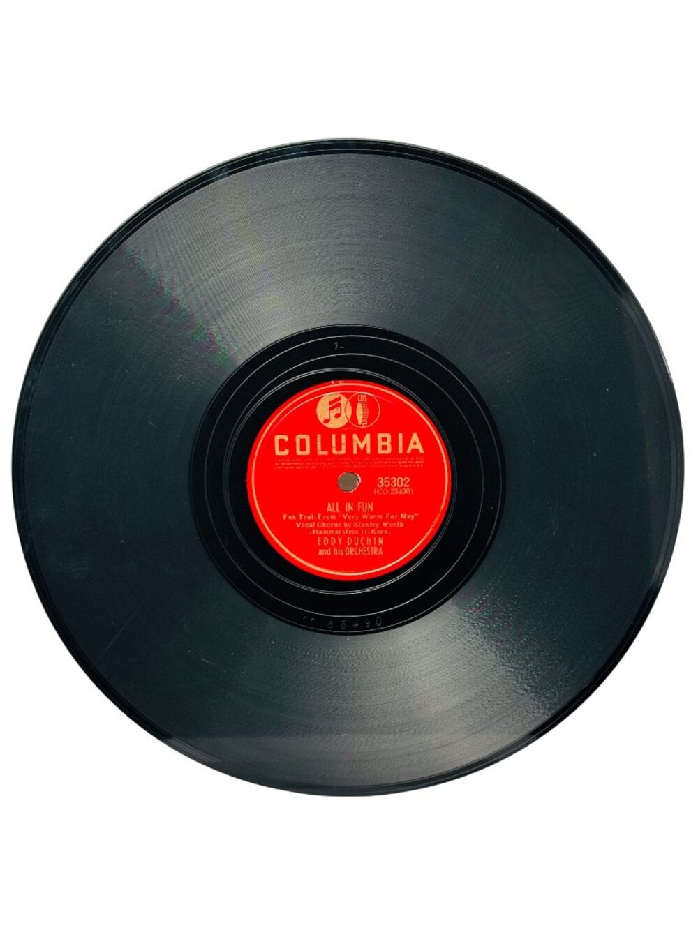 Eddy Duchin All In Fun 10 Inch Shellac 78 RPM Columbia Records 35302
